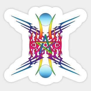 Electric Star in Color Sticker